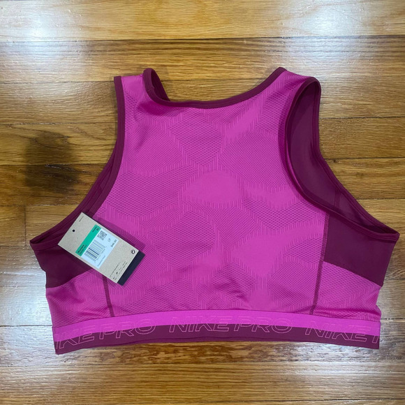 Nike Women's Burgundy and Pink Sports Top - Picture 2 of 3